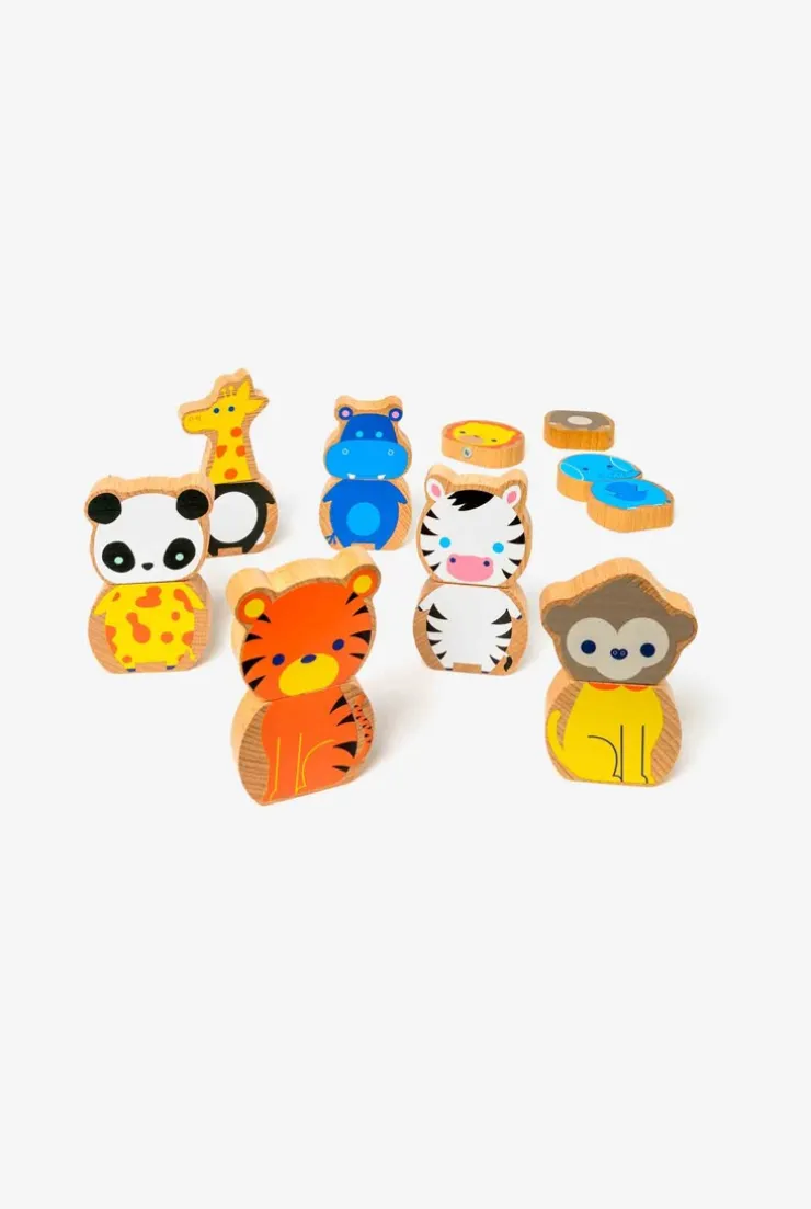 8 animaux de la jungle magnétiques en bois Oxybul
