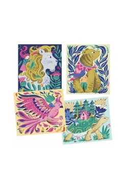 4 cartes à décorer de diamant Legends Djeco