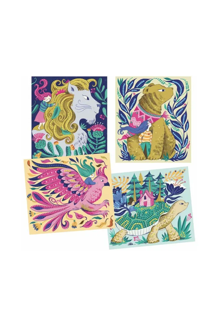 4 cartes à décorer de diamant Legends Djeco
