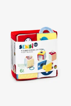 4 cubes d'éveil en tissu Oxybul