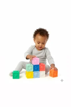 9 cubes sensoriels souples Oxybul