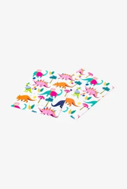 2 feuilles papier cadeau dinos Oxybul
