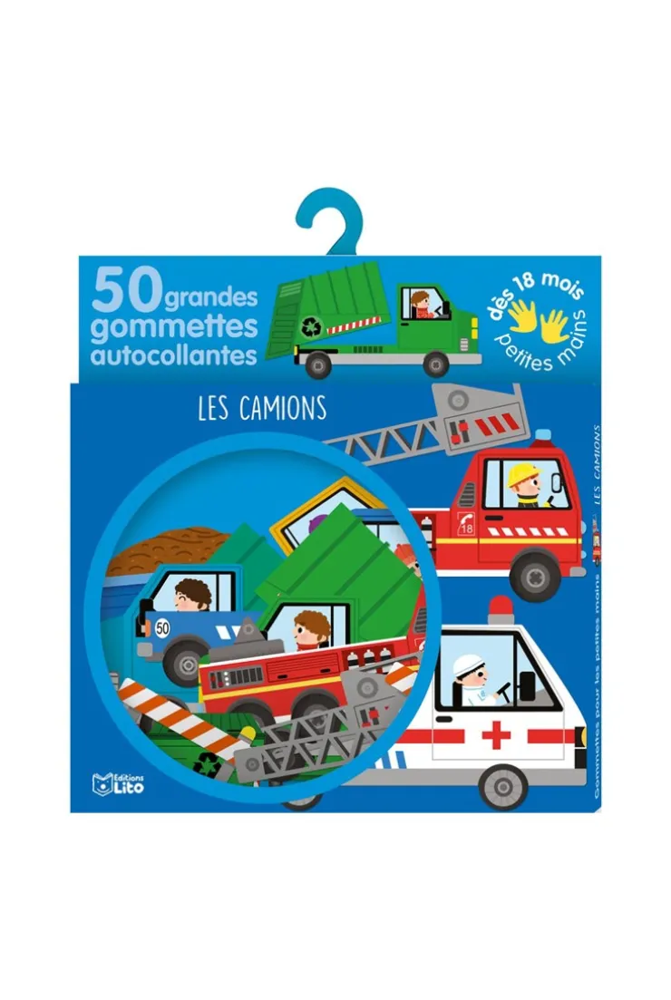 50 gommettes petites mains Les camions - Lito