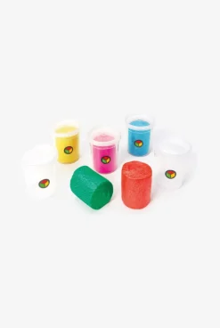 5 pots de pâte à modeler pailletée Oxybul