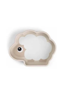 Assiette creuse ventousable beige mouton