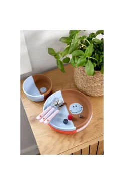 Assiette Happy rascals smile bleu LASSIG
