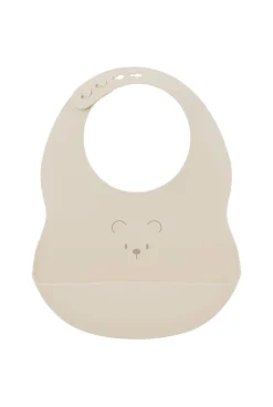 Bavoir en silicone argile avec ours imprimé Nattou