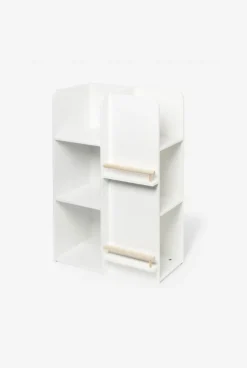 Bibliothèque multi-faces blanc et naturel Oxybul