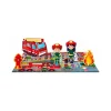 Coffret Les pompiers Puzzle, livre, maquette et figurines Sassi