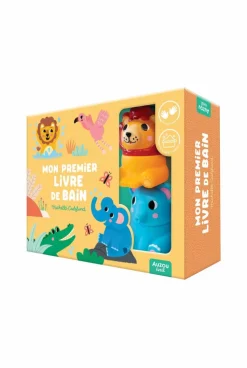 Coffret Mon premier livre de bain, dans la savane, avec 2 jouets déclipsables