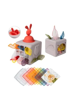 Cube boîte à lingettes et Pop Up Lapin Taf Toys