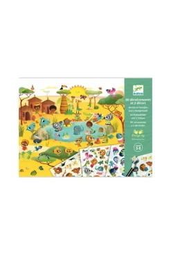 Décalcomanies Savane, désert et pôle nord, c'est la fête ! Djeco