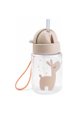 Gourde beige 280 ml avec paille et attache