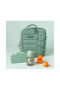 Gourde vert 280 ml avec paille et attache