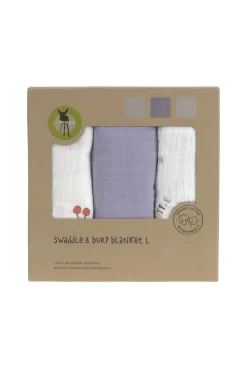 Lange mousseline GOTS L Happy Fruits Cerise, lilas LÄSSIG