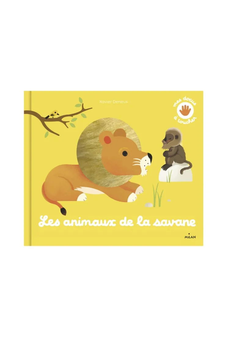 Livre à toucher Les animaux de la savane - Milan Jeunesse