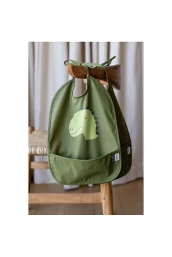Lot de 2 bavoirs imperméables à liens avec poche Dinosaure Trixie