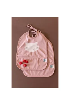 Lot de 2 bavoirs imperméables à liens avec poche Chat Trixie