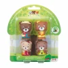 Lot de 4 personnages ours Browny Klorofil