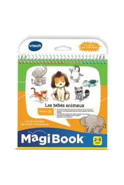 LOT MagiBook Starter Pack vert + Livre Magibook Les bébés animaux + Livre MagiBook Je découvre l'école maternelle Vtech