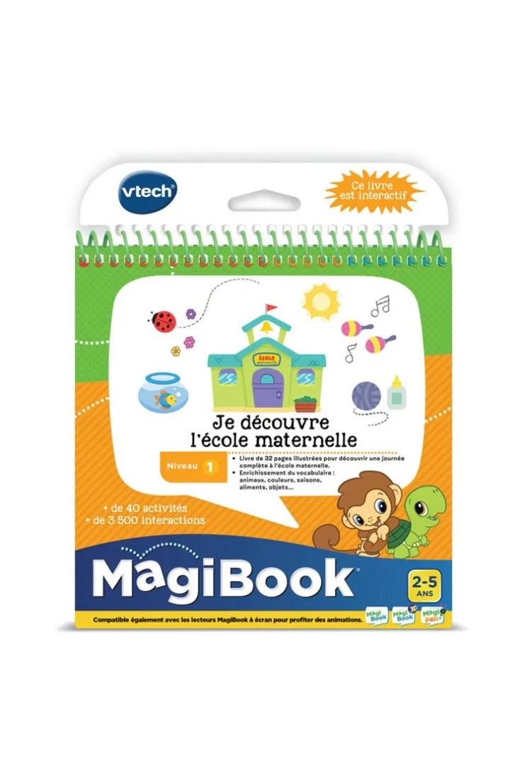 LOT MagiBook Starter Pack vert + Livre Magibook Les bébés animaux + Livre MagiBook Je découvre l'école maternelle Vtech