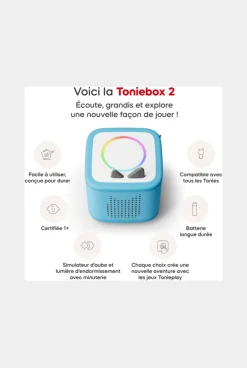 Mon premier coffret Toniebox 2 bleu ciel, Disney (Stitch + Le Roi Lion)