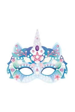 Pochette 6 masques à strasser, le bal des licornes