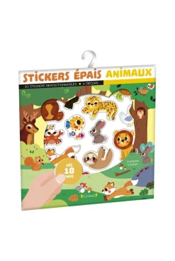 Pochette Stickers épais, animaux - Gründ