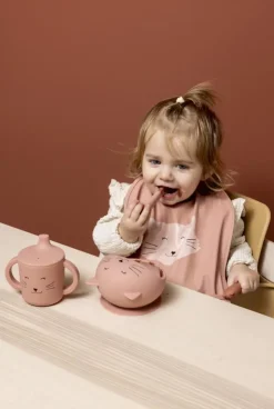 Premier set repas bébé assiette et cuillère, Mr chat