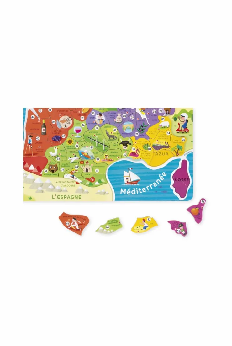 Puzzle carte de France magnétique, Janod