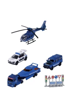 Set de 4 véhicules d'urgences avec panneaux (pompier ou police)