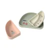 Set de vaisselle en silicone 3 pcs Cerise Happy Fruits, Rose, Kaki clair, écru LÄSSIG