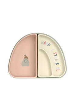 Set de vaisselle en silicone 3 pcs Cerise Happy Fruits, Rose, Kaki clair, écru LÄSSIG