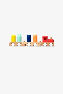 Train des 4 animaux en bois et silicone Oxybul