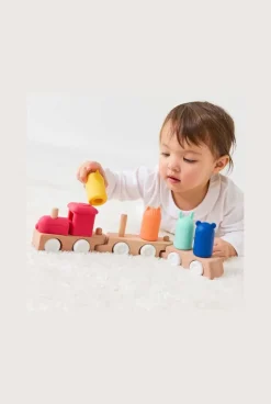 Train des 4 animaux en bois et silicone Oxybul