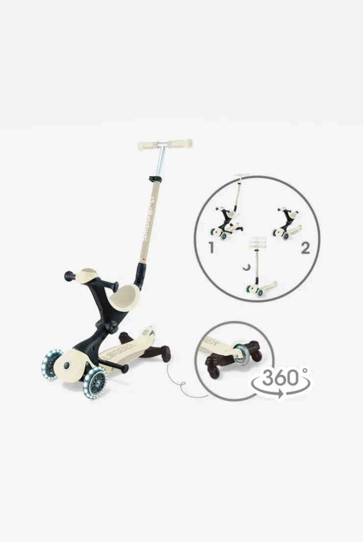Trottinette évolutive go up deluxe lights ecologic 360 coconut, Globber