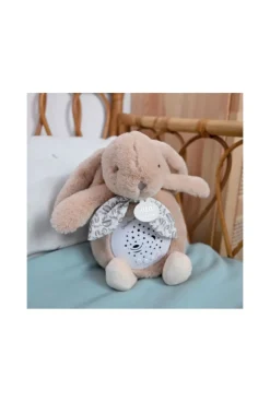 Veilleuse Lapin musicale et à projection d'étoiles Beige Doudou & Compagnie