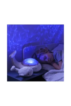 Veilleuse musicale et projection baleine blanche et son baleineau Cloud B